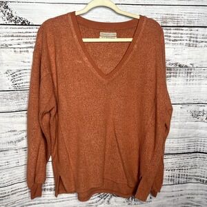 Urban Outfitters V Neck Slouchy Over Sized Off The Shoulder Sweatshirt XS